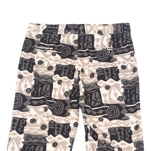 Mens Gurkha Pants 38 Abstract Corduroy Trousers Beige Brown Straight Flat Front - Picture 5 of 7